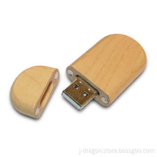 Wooden USB Flash Drive with 1 to 32GB Capacity, Supports Four Color Laser Engraving